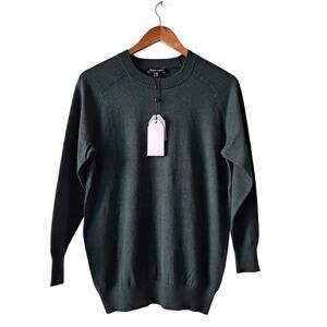 NWT Universal Standard Eco Relaxed Core Sweater Crewneck Green Women's Size 00